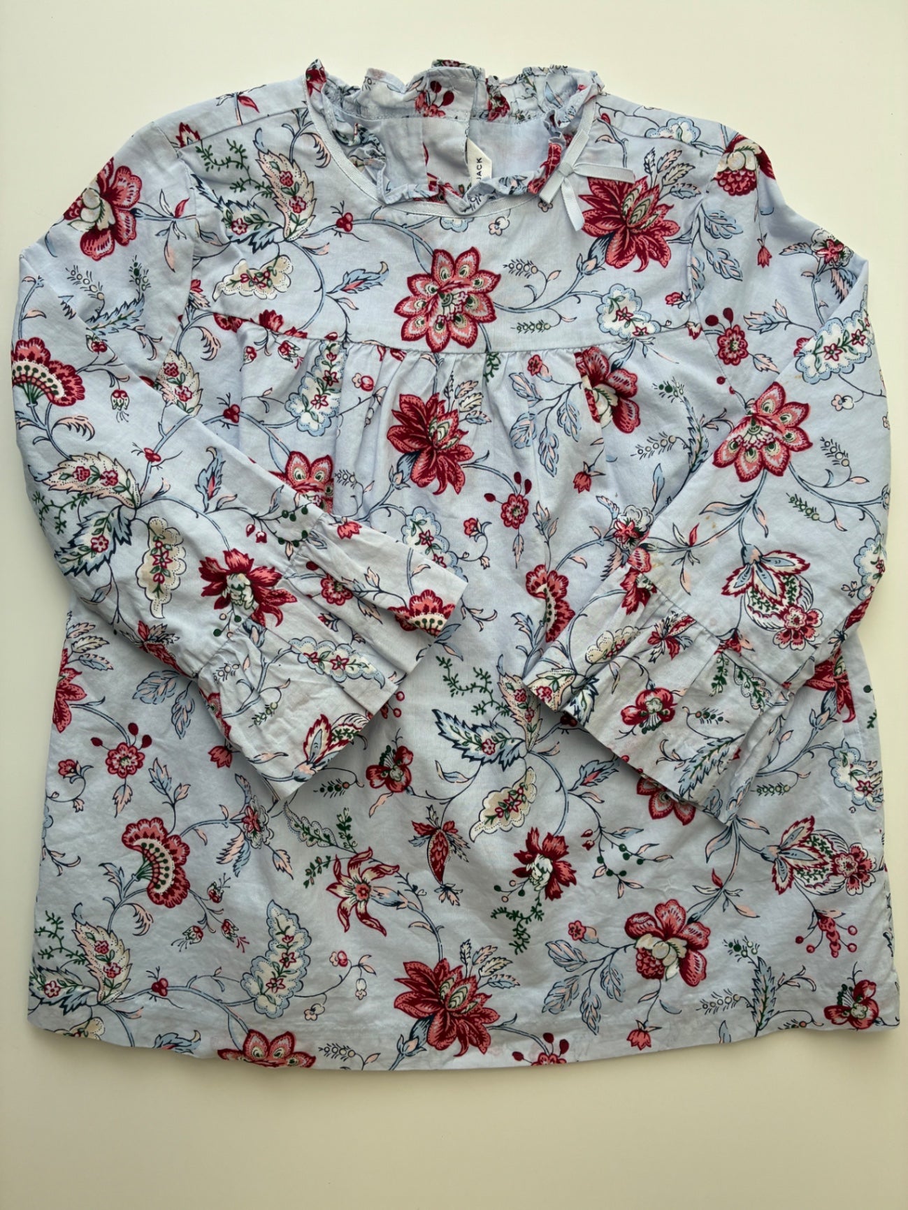 Janie and Jack Shirt - Blue Floral Blouse | size 12