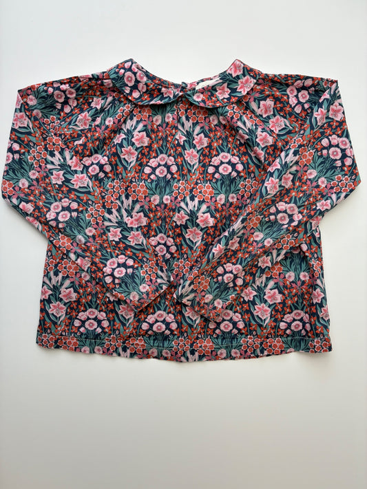 Olivier London Shirt - Multicolor Floral Blouse Peter Pan Collar | size 4T/5T