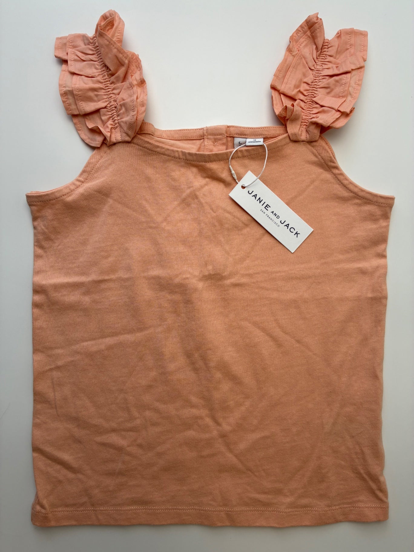 Janie and Jack Tank Top - Orange 100% Cotton Flutter Sleeve | size 10