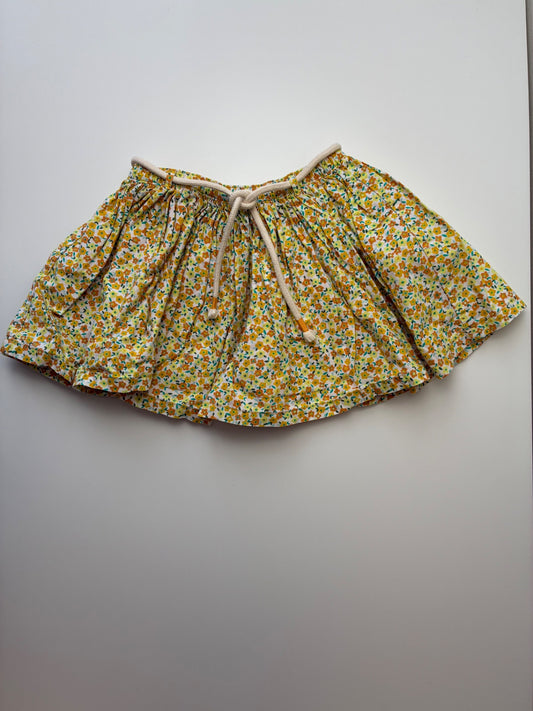 Tea Skirt - Yellow Floral 100% Cotton | size 3T