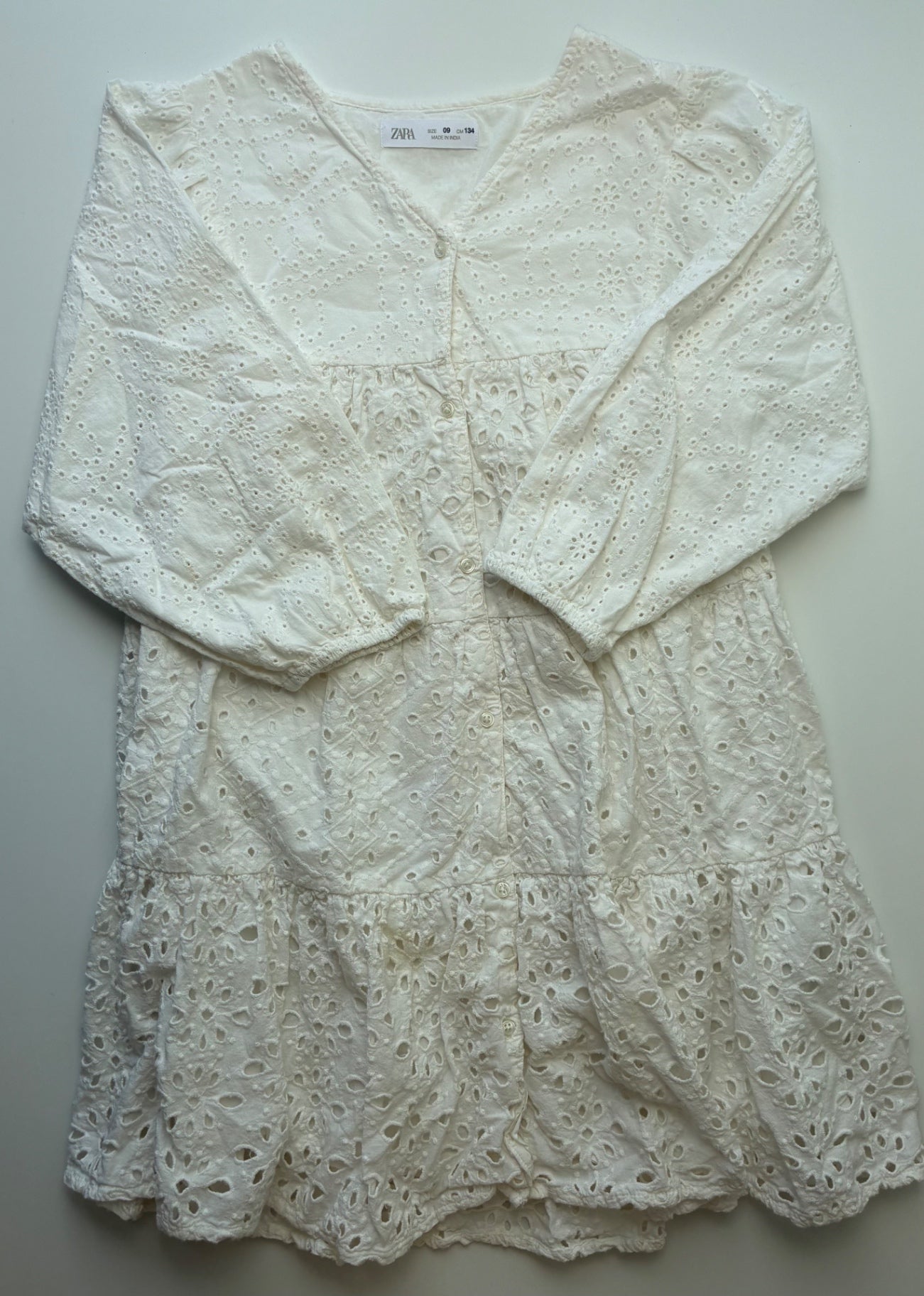 Zara Dress - White Long Sleeve Eyelet | size 9