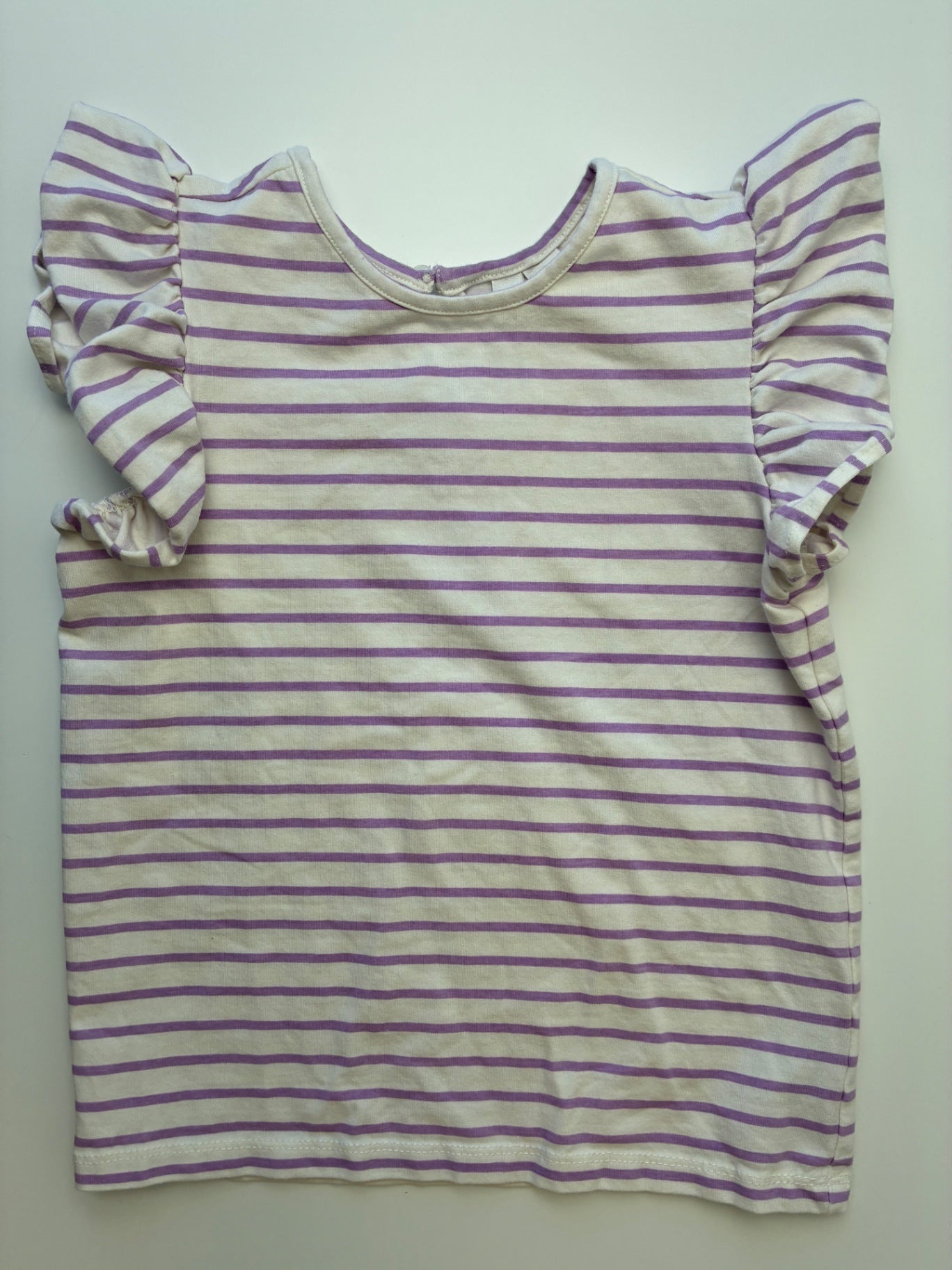 Janie and Jack Tank Top - Purple Striped Ruffle Sleeve | size 5T