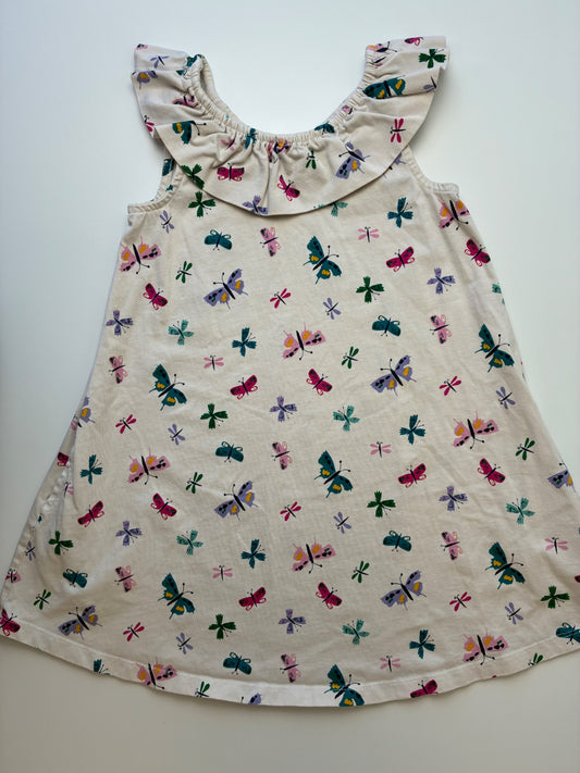 Hanna Andersson Dress - White Butterfly Swing Dress | size 6/7