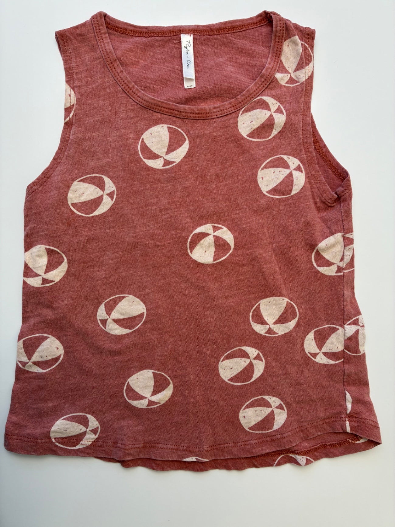 Rylee + Cru Tank Top - Red Beach Balls | size 4T/5T
