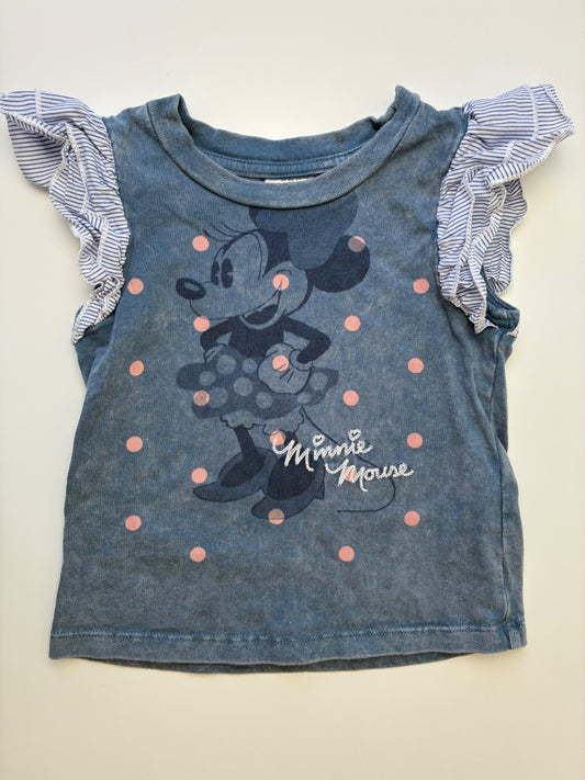 Disney T-Shirt - Blue Minnie Mouse Flutter Sleeve | size 4T