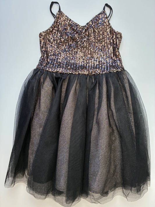 Zunie Dress - Black Sequins + Tulle | size 8