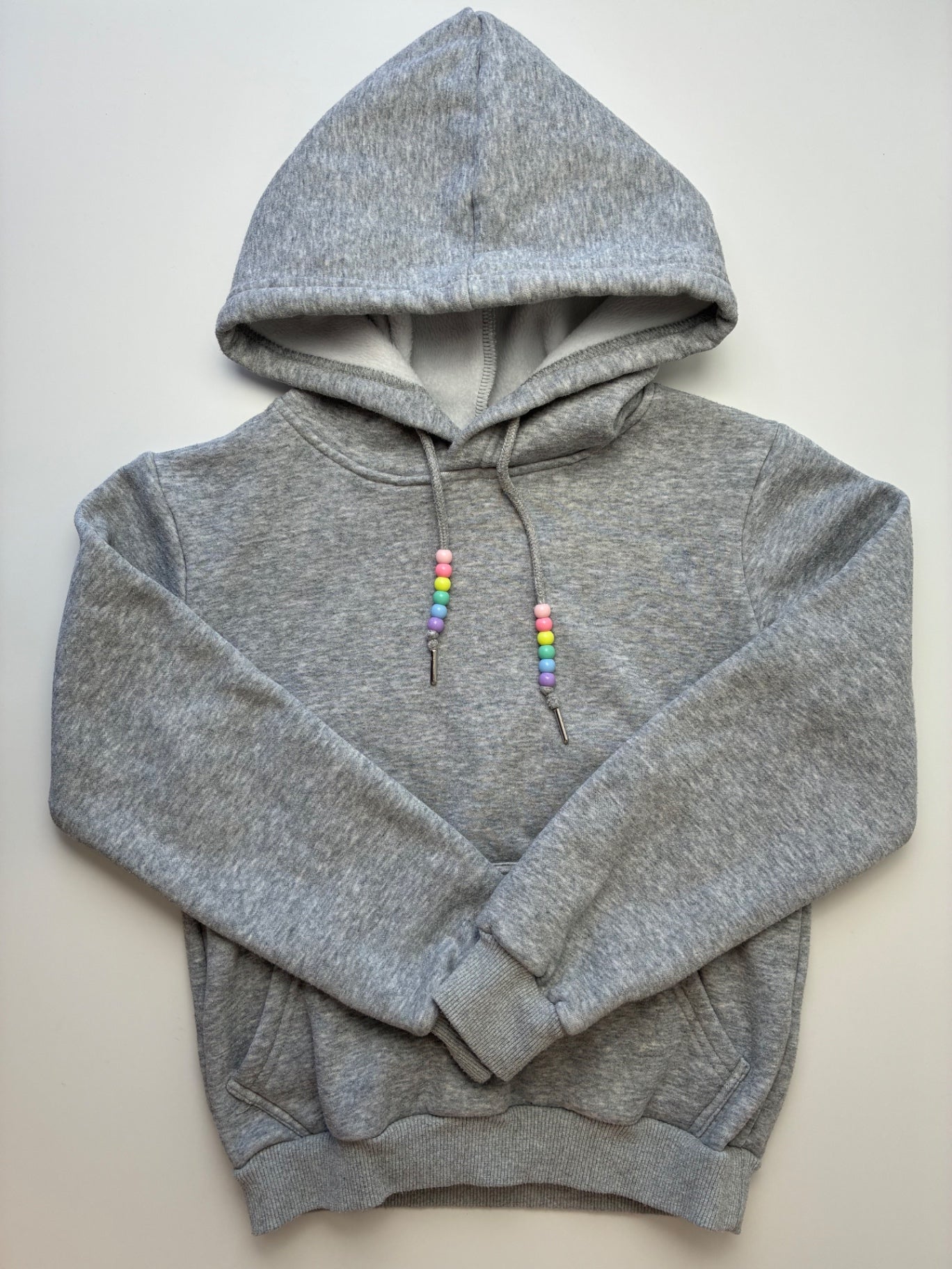 Lola & The Boys Sweatshirt - Gray Sequin Rainbow Hoodie | size 8