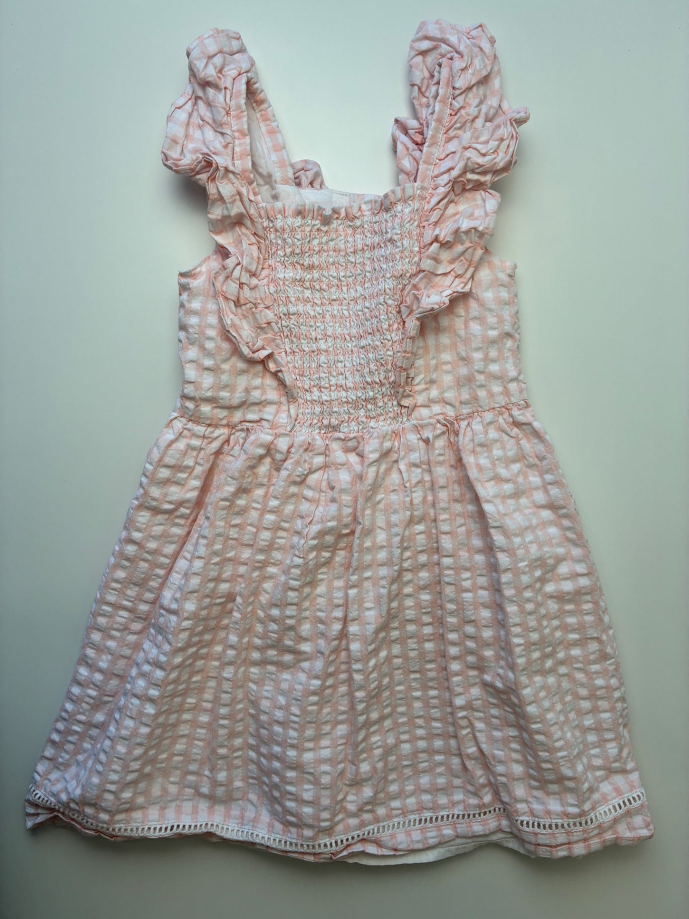Janie and Jack Dress - Pink Gingham Ruffle Sleeve | size 5T