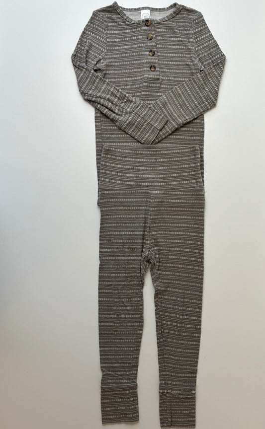 Lou Lou 2 Piece Ensemble - Brown Striped Pajamas | size 3T