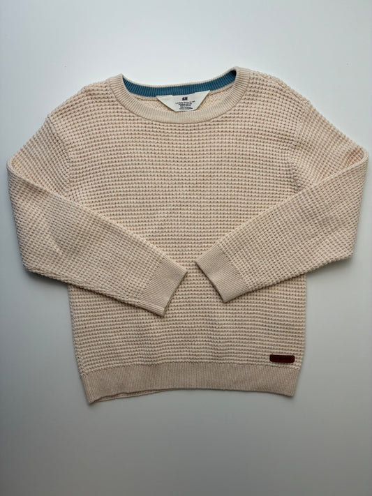 H&M Sweater - Cream Knit 100% Cotton | size 5T/6