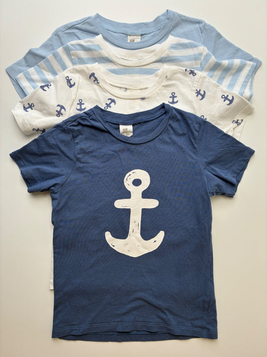 H&M T-Shirt - Blue Set of 4 | size 4T