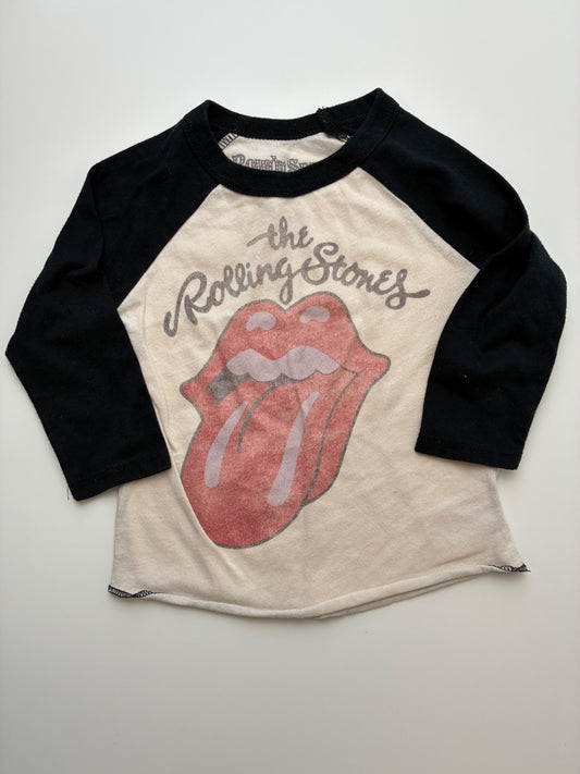 Rowdy Sprout Long Sleeve T-Shirt - White The Rolling Stones | size 12 - 18 Months