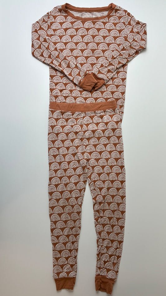 Little Sleepies 2 Piece Pajamas - Brown White Rainbow Pajamas | size 4T