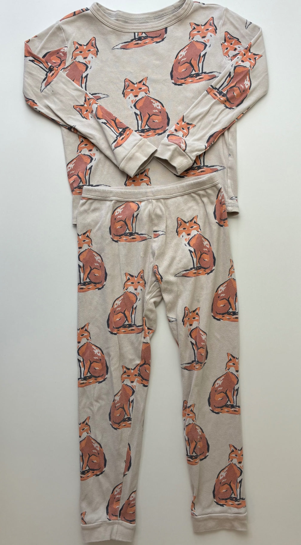 Tea 2 Piece Ensemble - Tan Fox Long Pajamas | size 8