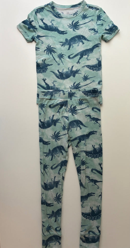 Gap Kids 2 Piece Ensemble - Blue Dinosaur Pajamas | size 8