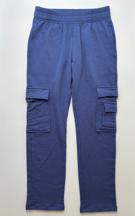 Suzette Collection Sweatpants - Blue Brushed Soft Cloud Cargo Pants | size 12/14