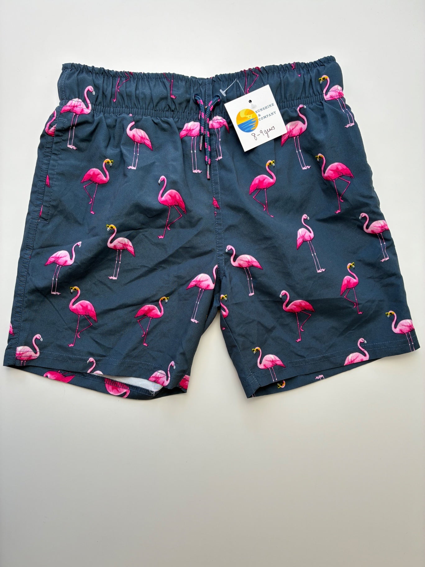 Primark Swimsuit - Gray Flamingo Swim Trunks | size 8/9