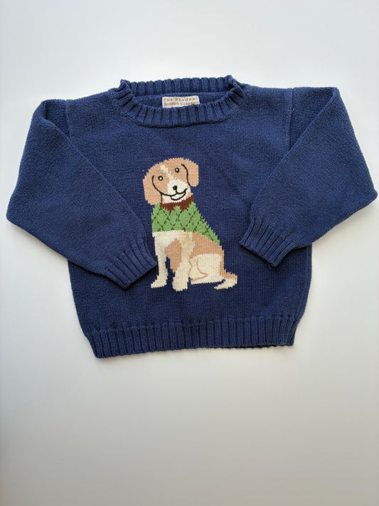 The Beaufort Bonnet Company Sweater - Navy Blue Isaac's Intarsia Dog | size 2T