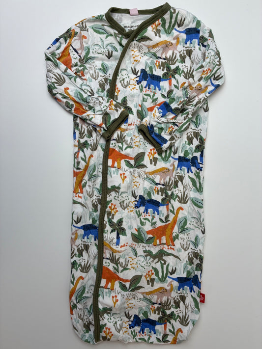 Magnetic Me Onesie - Multicolor Dinosaur Gown | size 0 - 3 Months