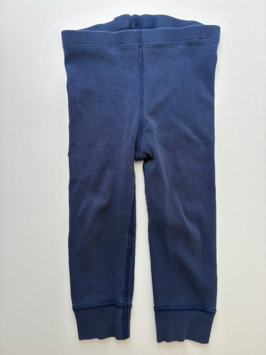 Hanna Andersson Leggings - Navy Blue Ribbed Organic Cotton | size 2T