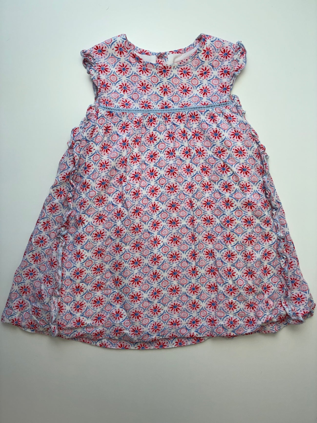 Joules Dress - Pink Patterned + Sleeveless | size 18 - 24 Months