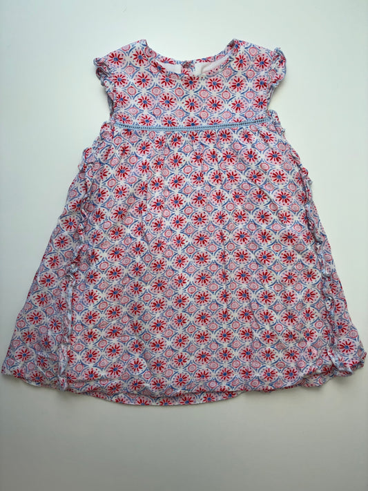 Joules Dress - Pink Patterned + Sleeveless | size 18 - 24 Months