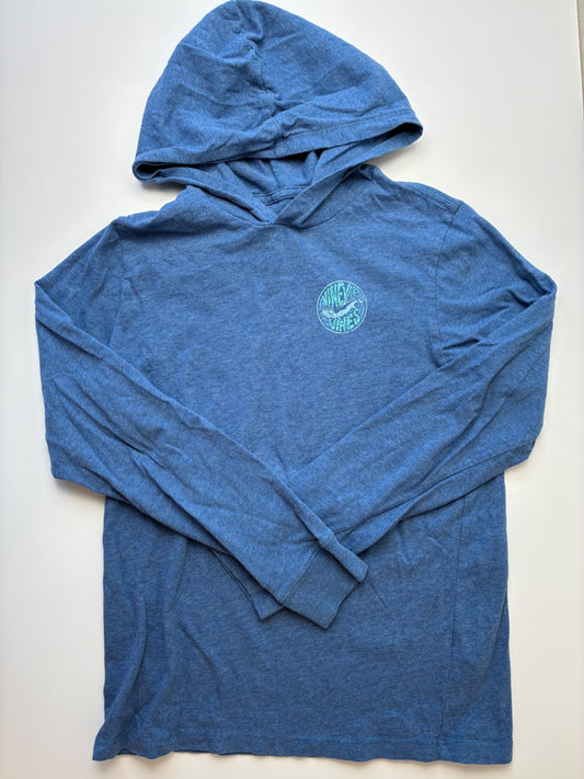 Vineyard Vines Long Sleeve T-Shirt - Blue Heathered w/ Hood | size 12/14