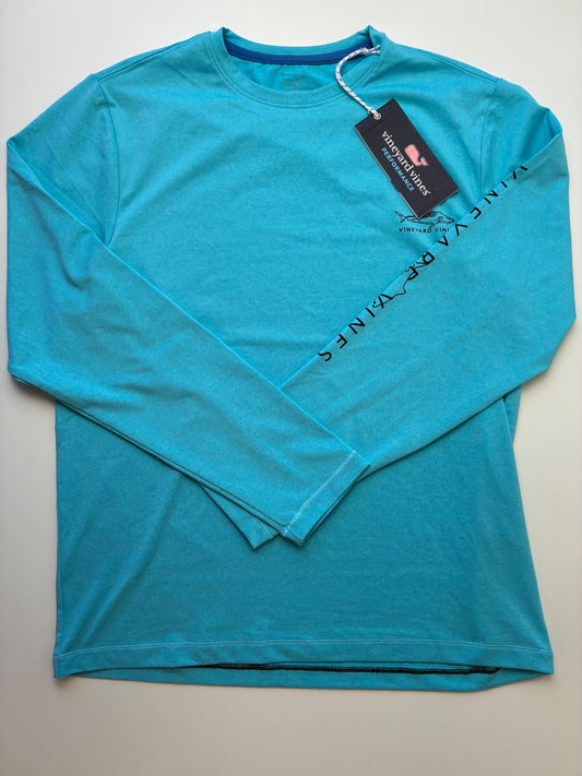 Vineyard Vines Long Sleeve T-Shirt - Blue Performance | size 12/14