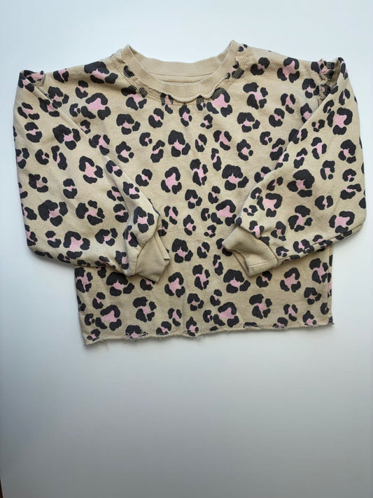 Grayson Mini Sweatshirt - Brown Animal Print Crewneck | size 5T