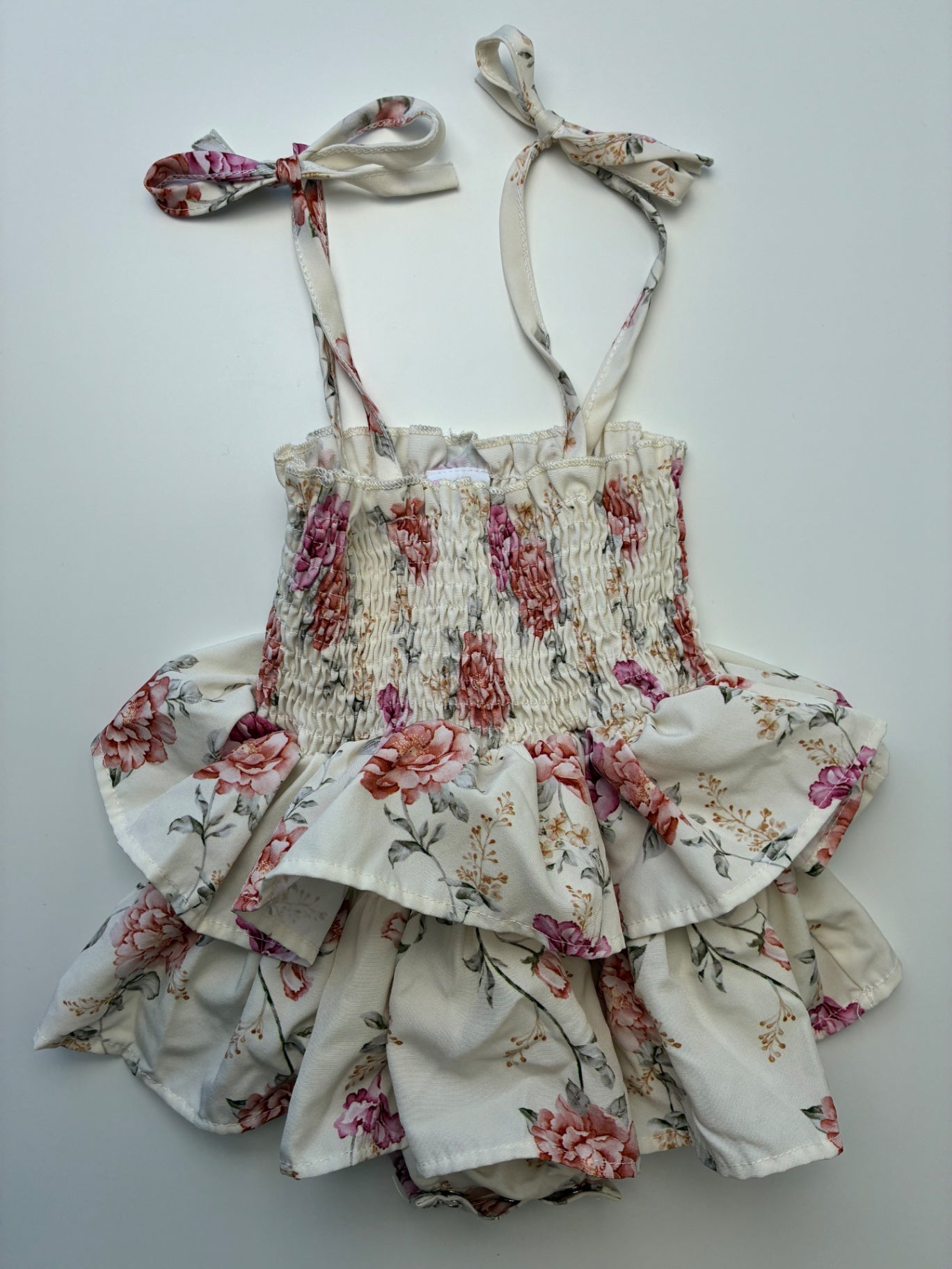 Cotton Candy & Me Swimsuit - Cream Floral Ruffle One Piece | size 3 Months