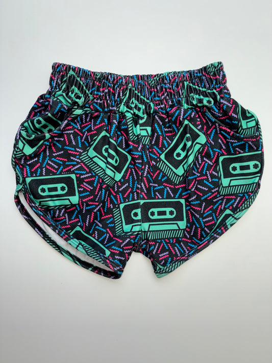 Best Day Ever Kids Shorts - Black Cassette Tape | size 5T