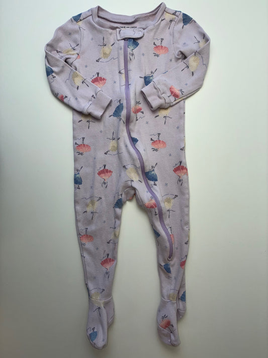 Janie and Jack Onesie - Purple Ballerinas | size 12 - 18 Months