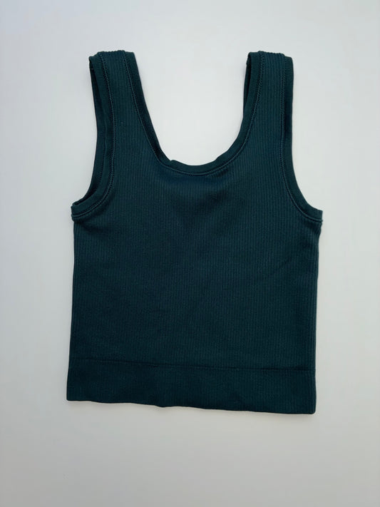 Athleta Girl Tank Top - Green Ribbed Scoop Neck | size 6