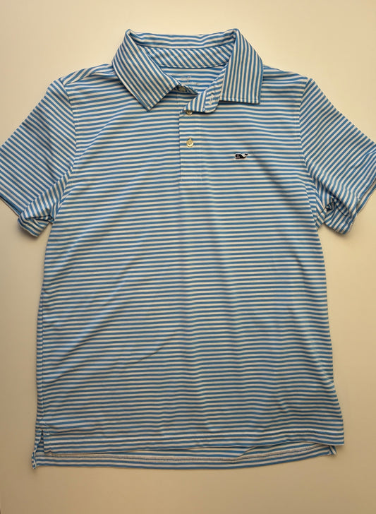 Vineyard Vines Shirt - Blue Striped Sankaty Polo | size 16