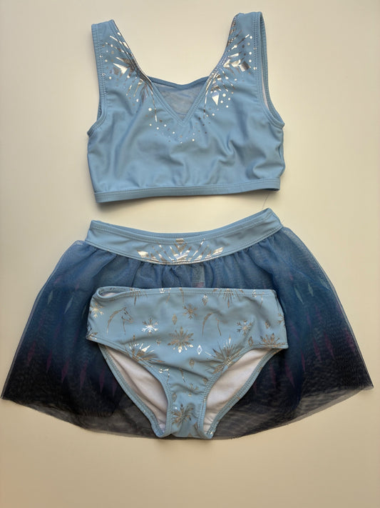 Disney Swimsuit - Blue Frozen Bikini + Skirt | size 5T/6