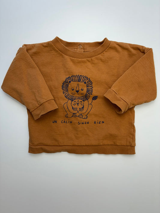 Vertbaudet Sweatshirt - Brown Lion + Cub | size 18 Months