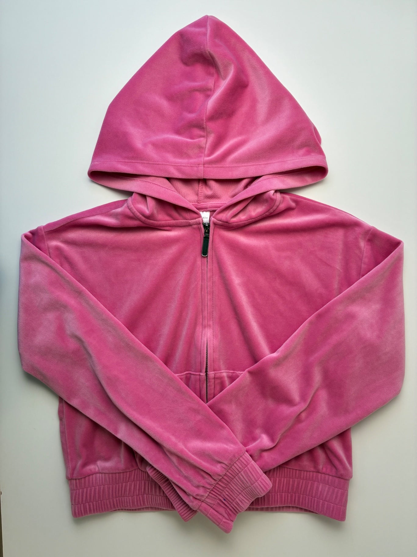 Nordstrom Sweatshirt - Pink Cropped Zip Up Hoodie | size 14/16