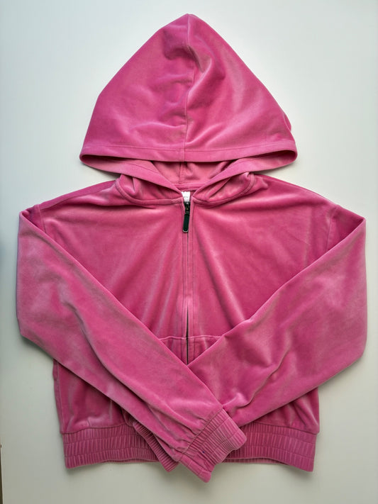 Nordstrom Sweatshirt - Pink Cropped Zip Up Hoodie | size 14/16