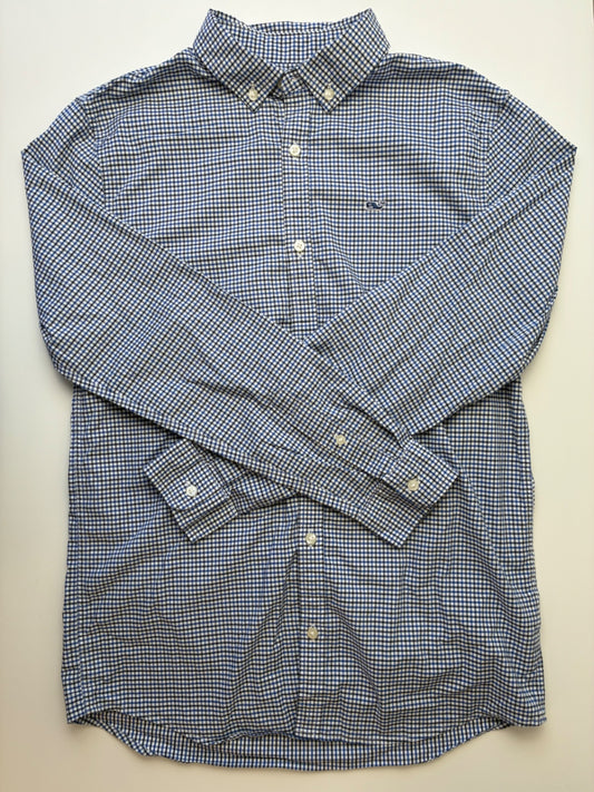 Vineyard Vines Shirt - Blue On-The-Go Performance Plaid Button Down | size 16