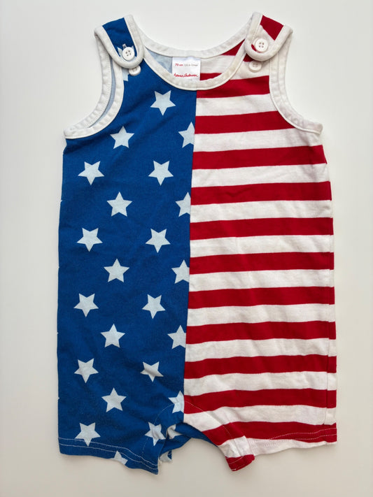 Hanna Andersson Onesie - Multicolor American Flag Romper | size 6 - 12 Months