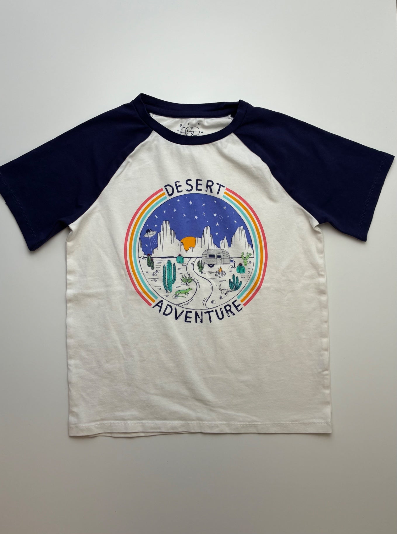 EGG New York T-Shirt - White Desert Adventure Raglan Sleeve | size 10