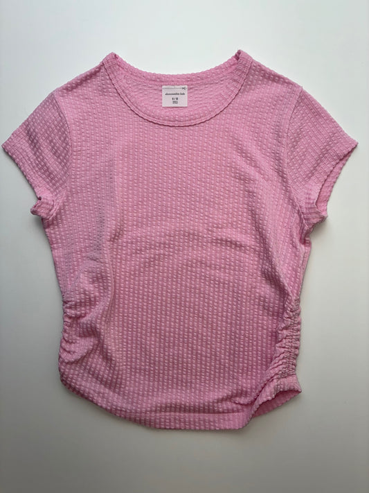Abercrombie Kids Shirt - Pink Ribbed + Ruched | size 9/10