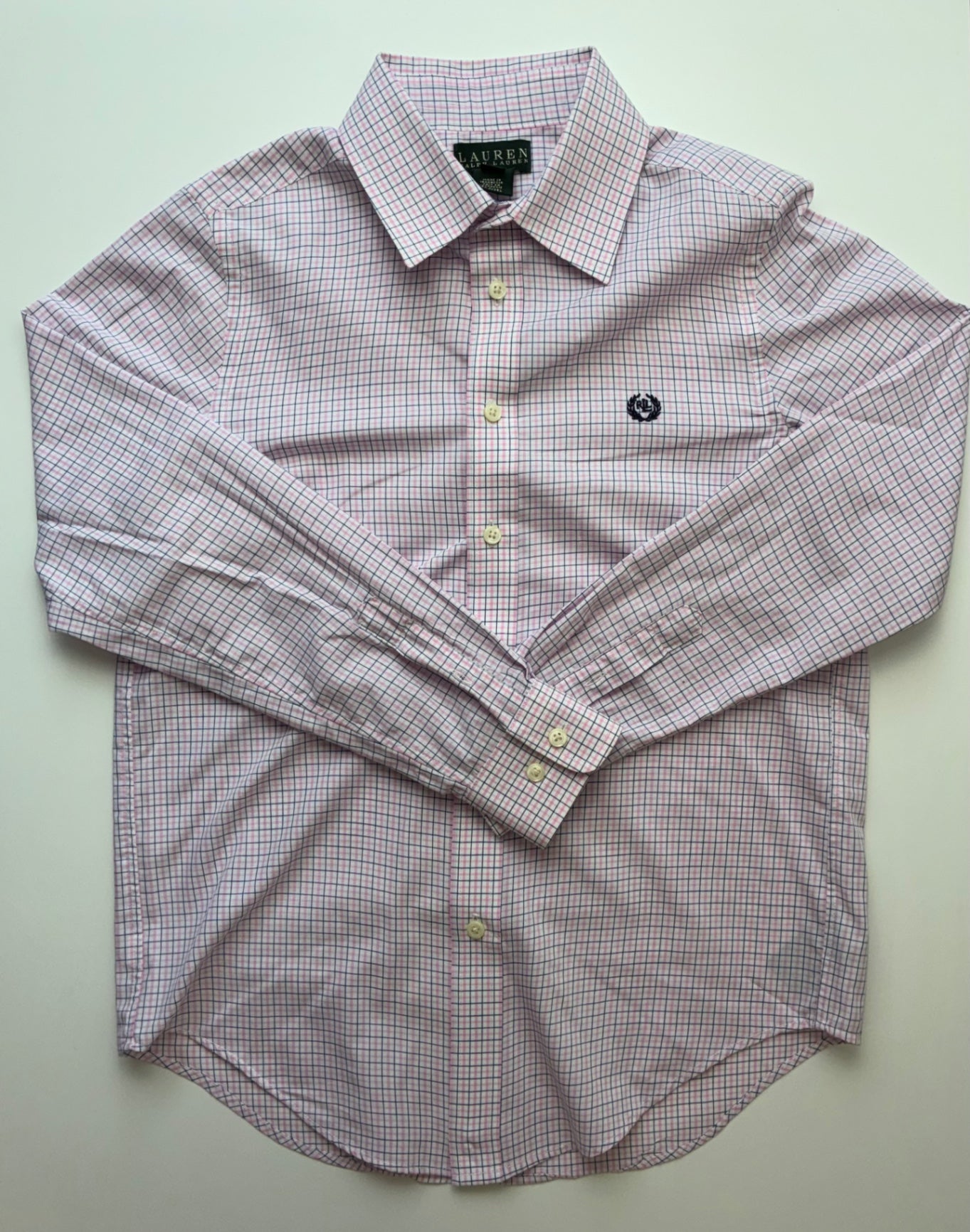 Lauren by Ralph Lauren Shirt - Pink Plaid Button Up | size 14
