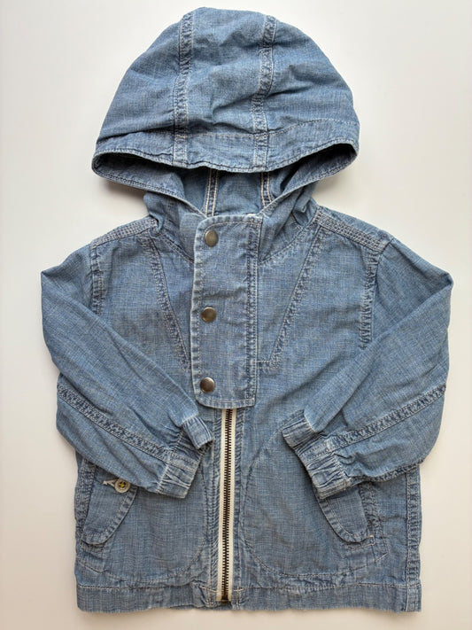 Baby Gap Jacket - Blue 100% Cotton Chambray | size 12 - 18 Months