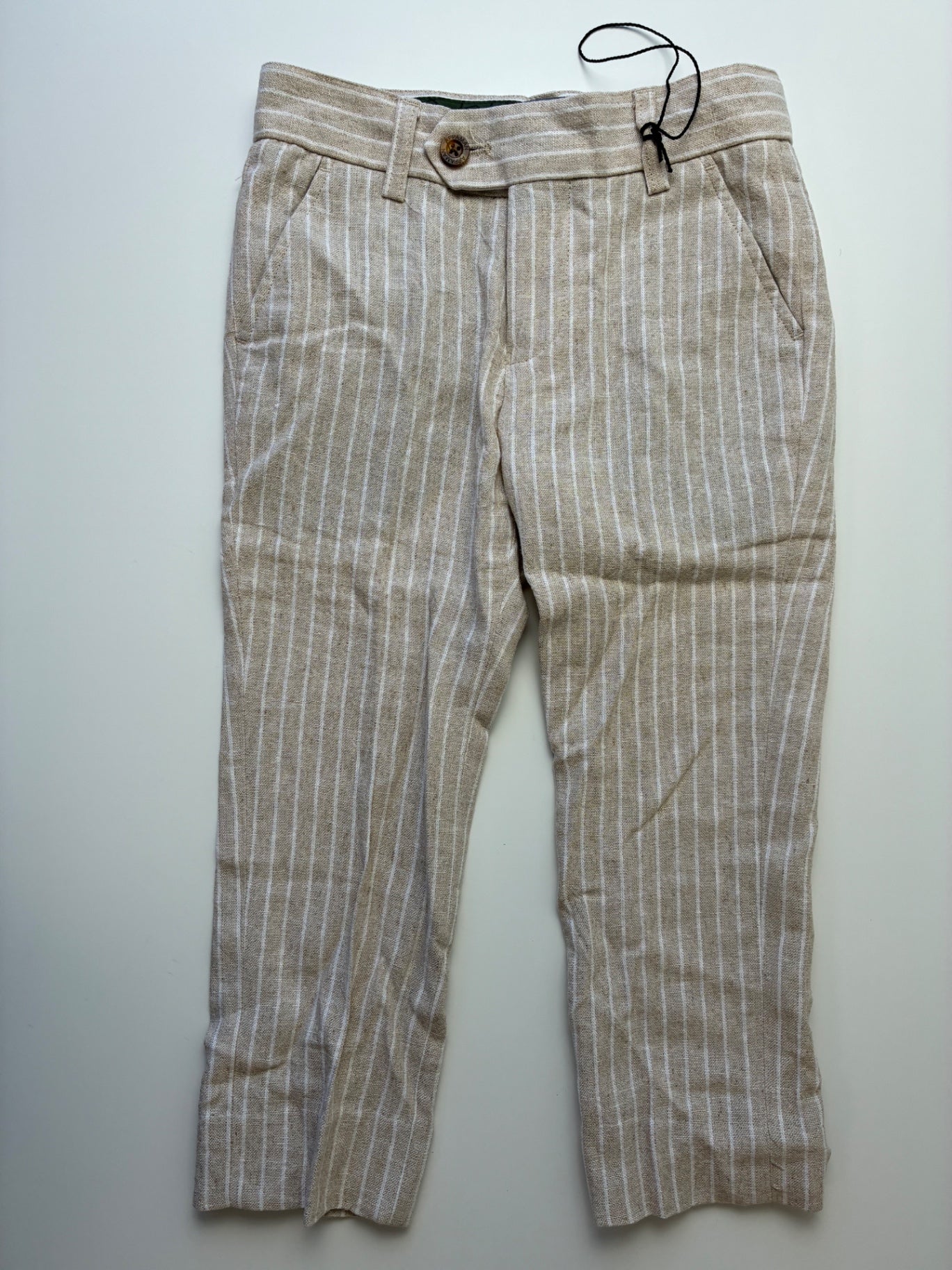 Appaman 2 Piece Ensemble - Tan Linen Stripe Suit | size 4T