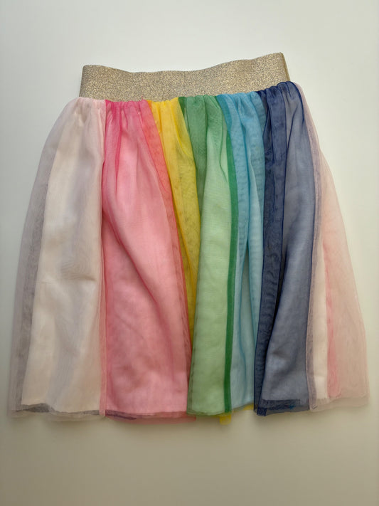 Hanna Andersson Skirt - Multicolor Rainbow Tulle | size 5T