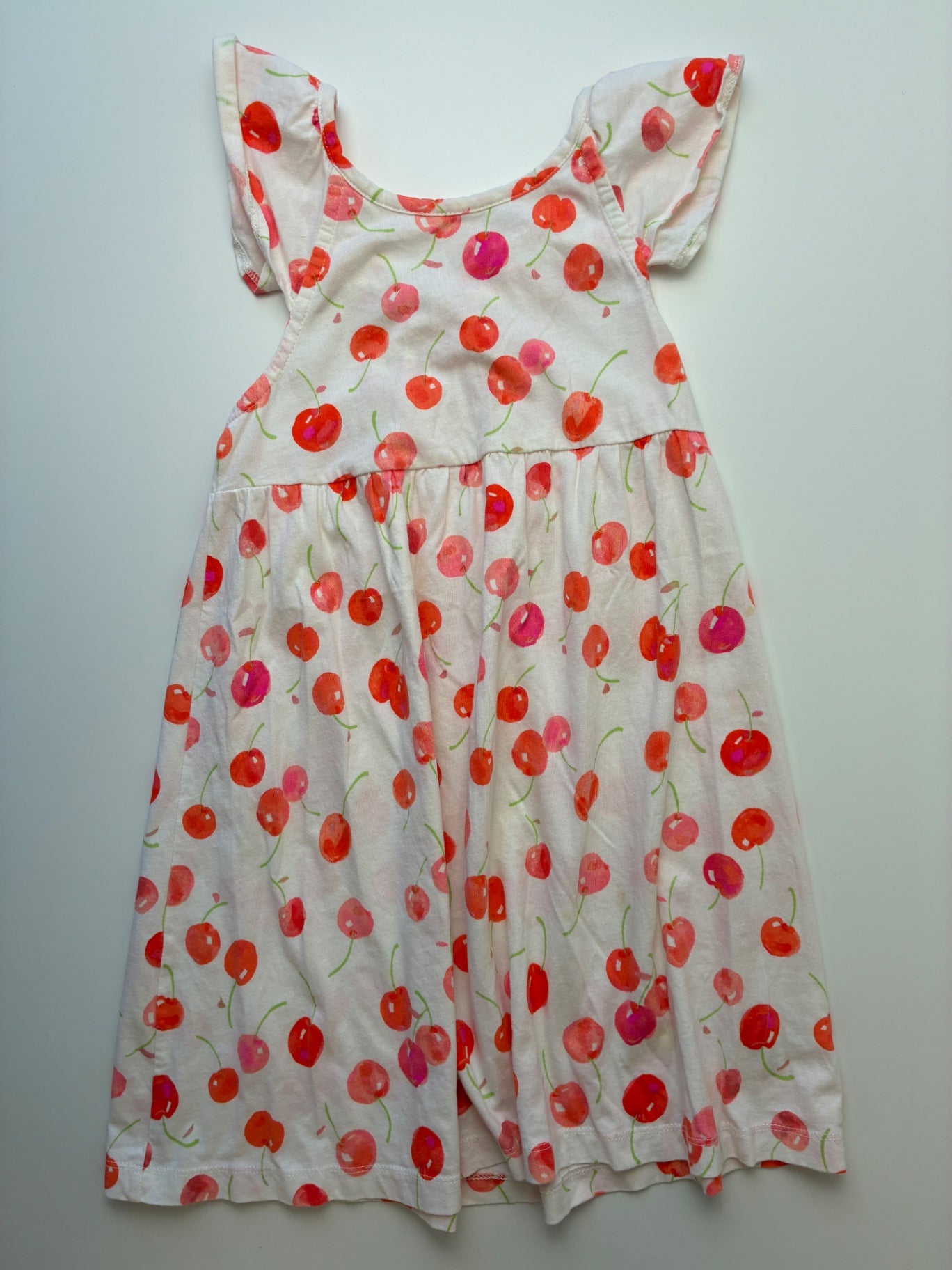 Crewcuts Dress - Cream Cherries Flutter Sleeve | size 6