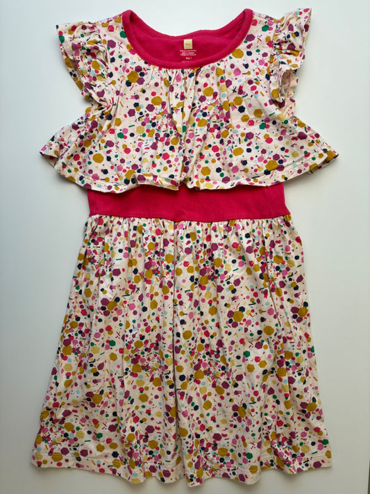Tea Dress - Multicolor Confetti Flutter Collar | size 7