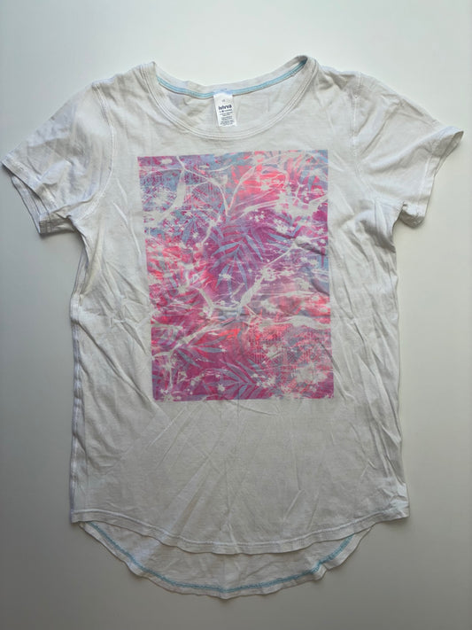 Ivivva T-Shirt - White Floral Print | size 10