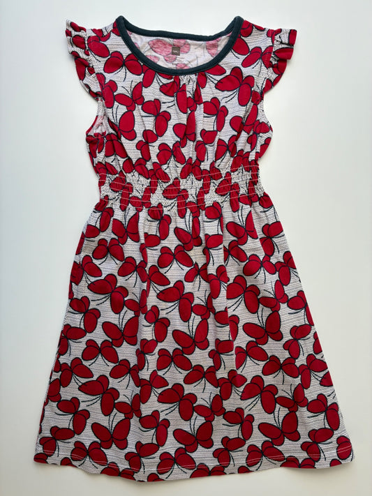 Tea Dress - Red Butterfly Flutter Sleeve | size 5T